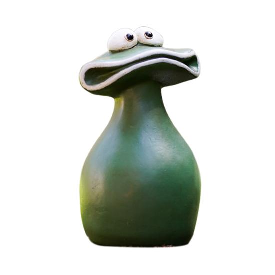 Big Mouth Frog Figurine Resin Frog Family Ornament Waterproof Cartoon Frog Garden Statue for Outdoor Indoor Decor