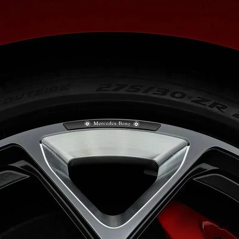 UKY5   3D Aluminum Car Styling Wheel Rim Sticker Car Refit Accessorie For Mercedes Benz AMG A B R G Class GLK GLA CLA GLB GLC C200 E200