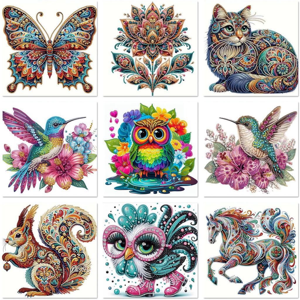 5D DIY Rhinestone Diamond Painting Kit: Cartoon Animal Stickers for Kids