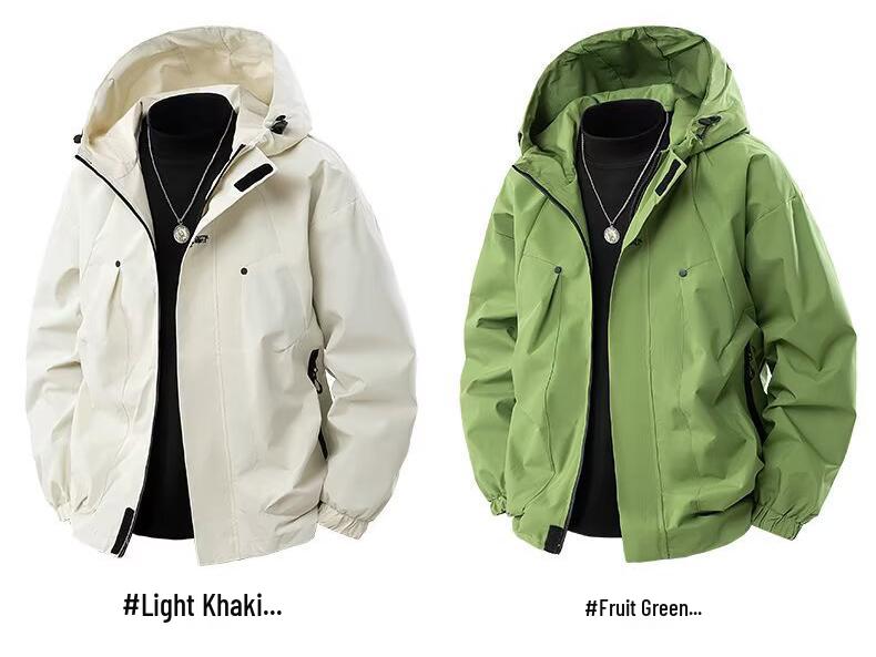 Men's Windproof Waterproof Stain-Resistant Mountaineering Jacket - Outdoor Spring/Autumn Casual Workwear for Climbing