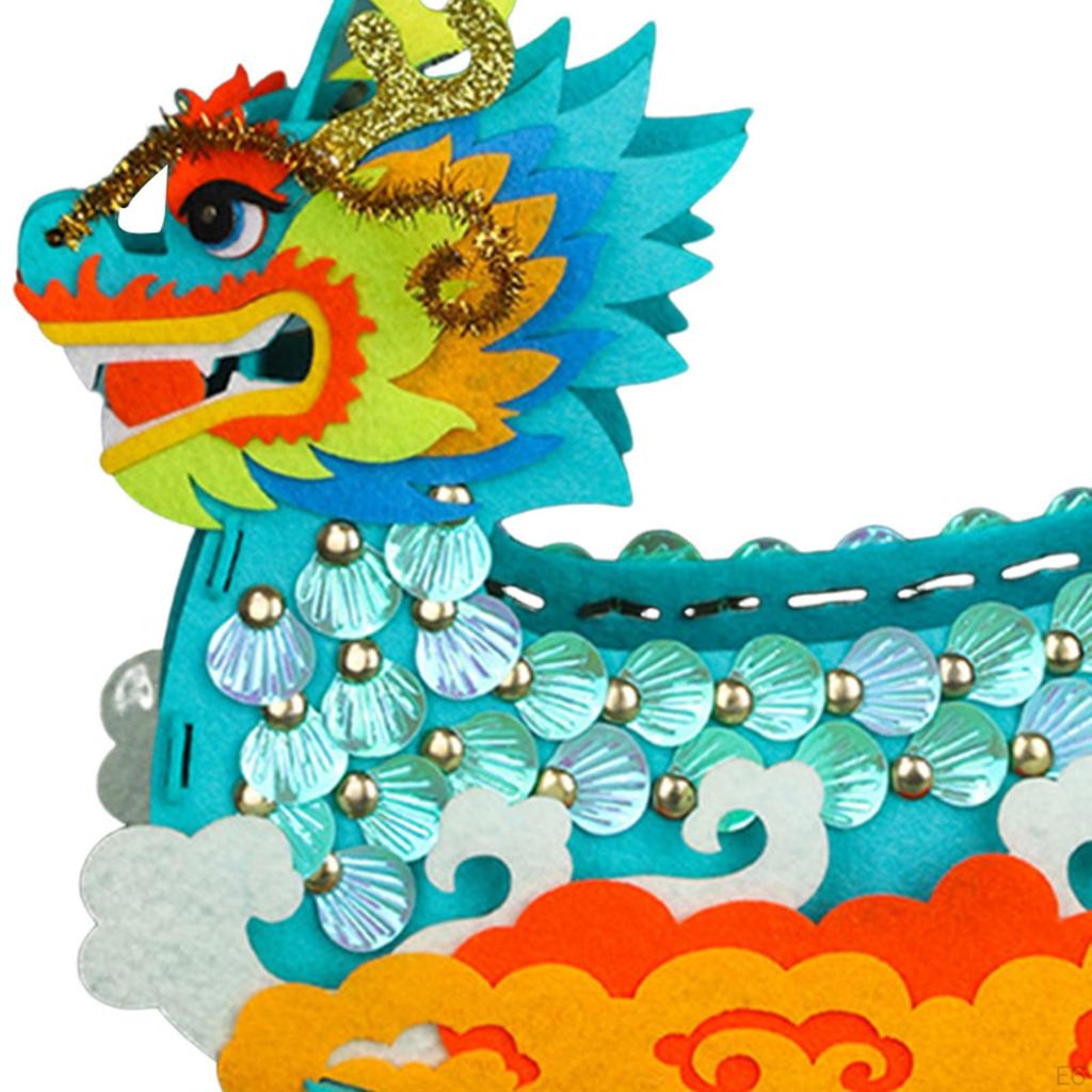 DIY Craft Kits Dragon Boat Festival Decor Educational Creative Non Woven Sewing Set Bag