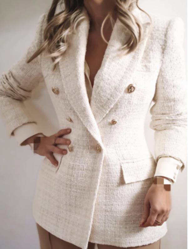 2023 Autumn European & American Double-Breasted Casual Urban Suit Jacket