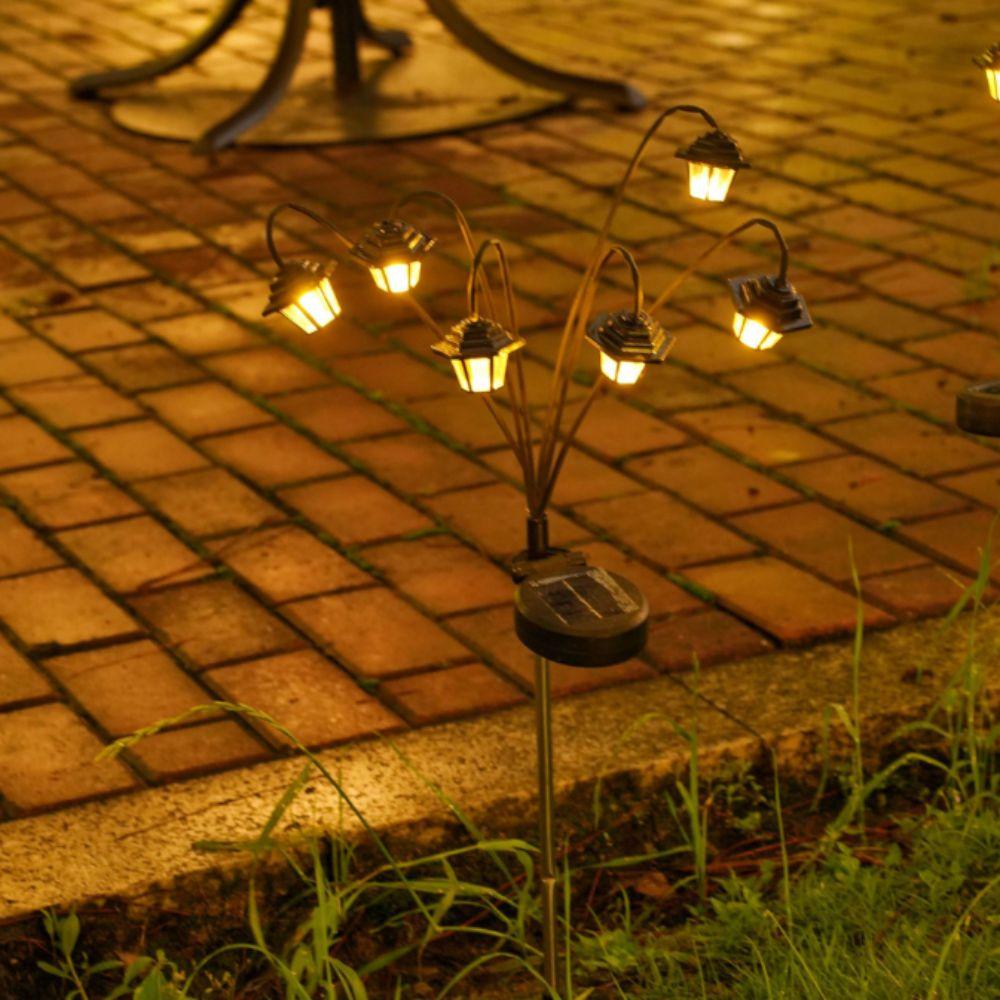 Solar-Powered Solar Decorative Light Hexagonal Design Street Lamp Light  Outdoor Decoration