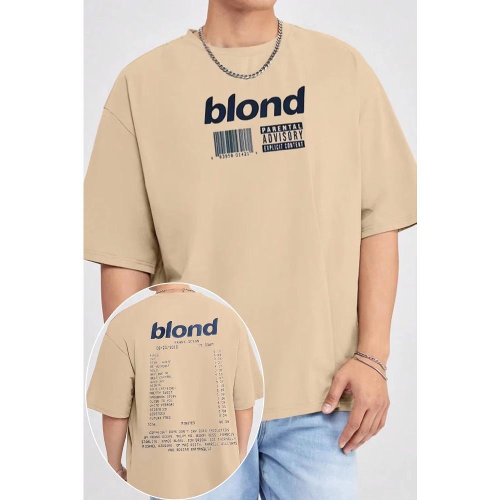 2026 Summer Hot Sale BLOND Graphic Print T-shirt Unisex Vintage Hip Hop Gothic Cotton Oversized T-shirts Print Crew Neck Casual T Shirt