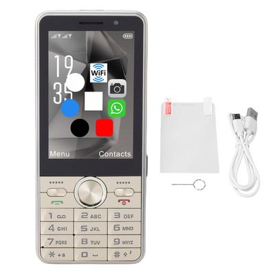 4G Unlocked Phone Dual SIM Card Support 3.5 Inch Color Touch Screen Loud Sound Large Keys Mobile Phone Gold