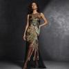 Peacock Phoenix Peacock Phoenix Appliques Black Mesh Lace Fabric Gown Appliques  Gown Decoration