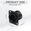 Uxcell 4-Piece Set XLR Male Jack Socket Microphone Adapter Panel Mount Connector for Mixer Power Amplifier Black