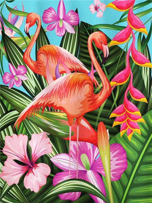 RUOPOTY Acrylic Painting By Numbers Flamingo Animals Paint On Canvas Coloring By Numbers Gift Home Decor Wall Room