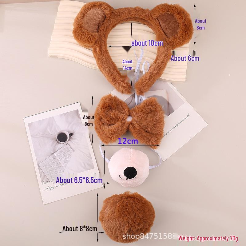 Cartoon Bear Plush Headband: Cute Bear Ears Rabbit Fur Hair Clip for Face Washing