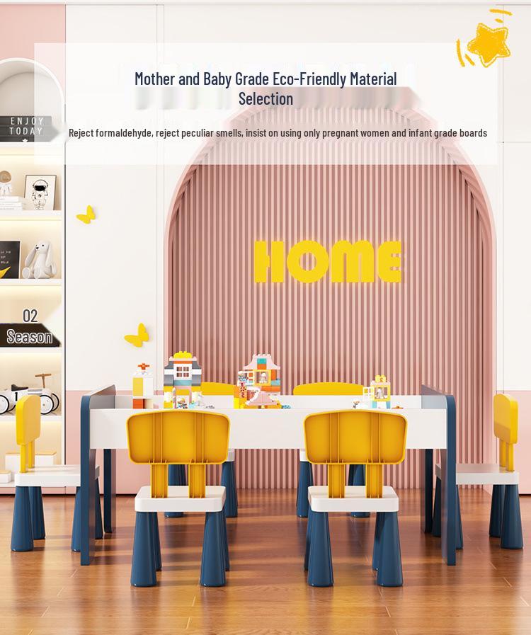 Children's Multifunctional Toy Table with Large Building Blocks