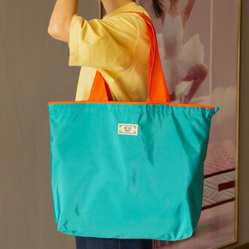 Eco-Friendly Large Waterproof Foldable Drawstring Shopping Shoulder Bag