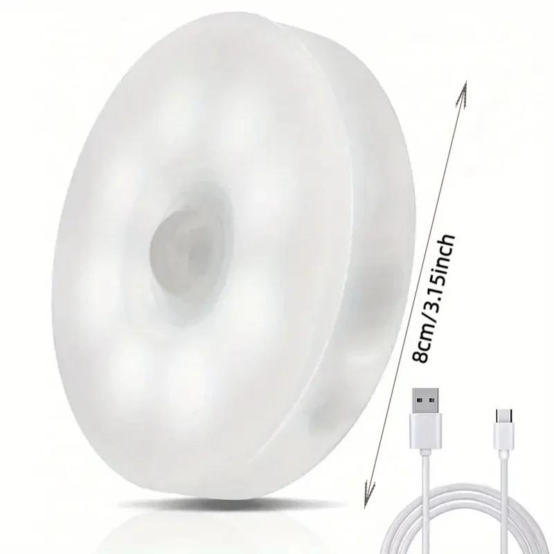PIR Motion Sensor LED Night Light USB Rechargeable Lamp For Kitchen Cabinet Wardrobe Lamp Staircase Wireless Closet Light