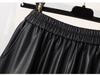 High-Waisted Coffee PU Leather A-Line Skirt - Autumn/Winter 2025 Mid-Length Slimming Pencil Design