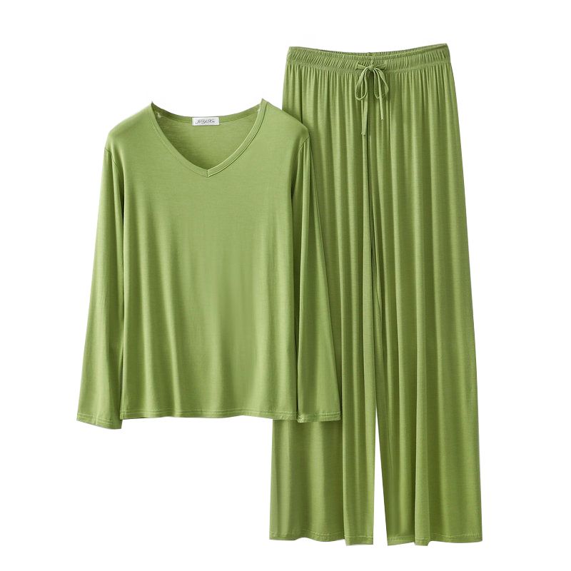 Women's Loose Casual Pajama Sets V-neck T-shirt and Drawstring Pants