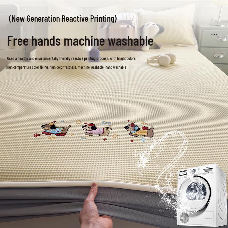 2026 Spring/Summer Ethylene Ice Bean Cooling Mat - Ice Silk Waffle Weave Bed Sheet and Pillowcase.