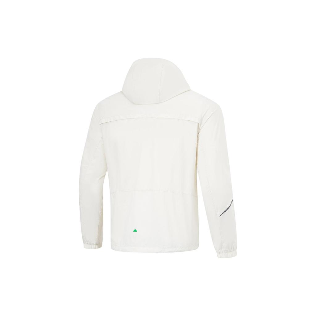 Li Ning Laufserie Einfarbige Kapuzen-Windjacke Wasserabweisend Herren Oberbekleidung Silberbirken-Grau AFDU051-3