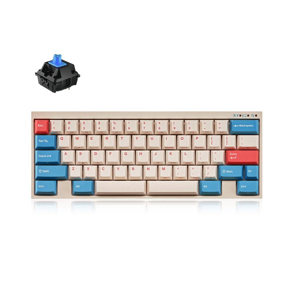 

LEOPOLD FC630MBT CoralBlue Mechanical Keyboard English US Layout 60 Keys CHERRY MX2A Blue 60% Bluetooth/USB-C (FC630MBTC2/ERBPD(W) Switch)