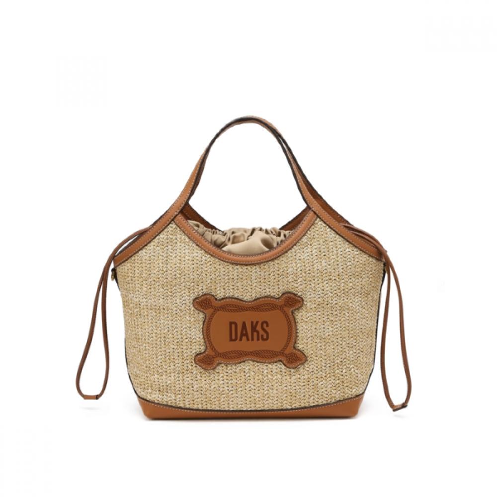 Daks Beige Logo Decoration Rafia Tote Bag Dcba5f141i2