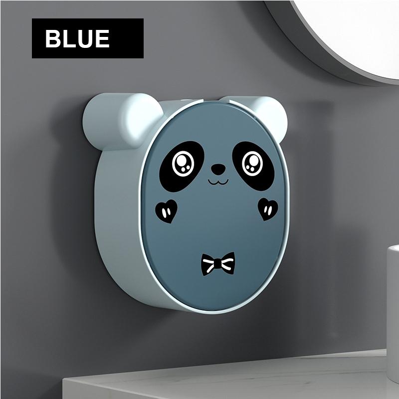 

1 шт., настенный откидной чехол, клейкий контейнер для мыла, самоосушающаяся коробка для мыла с небольшим ящиком, органайзер для кухни, туалета и ванной комнаты синий