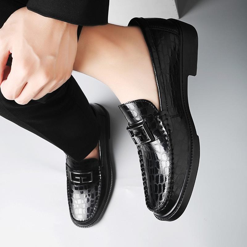 

Men s shoes 2025 summer new men s British high-end office one-pedal comfortable height-increasing business small leather shoes 36