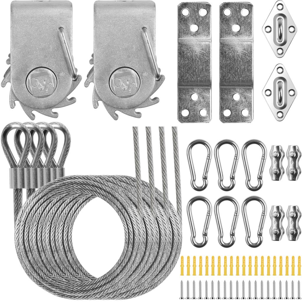 Awning Attachment Set Heavy Duty Sun Shade Sail Stainless Steel Hardware Kit for Garden Triangle Square Rectangle Fixing Accesso
