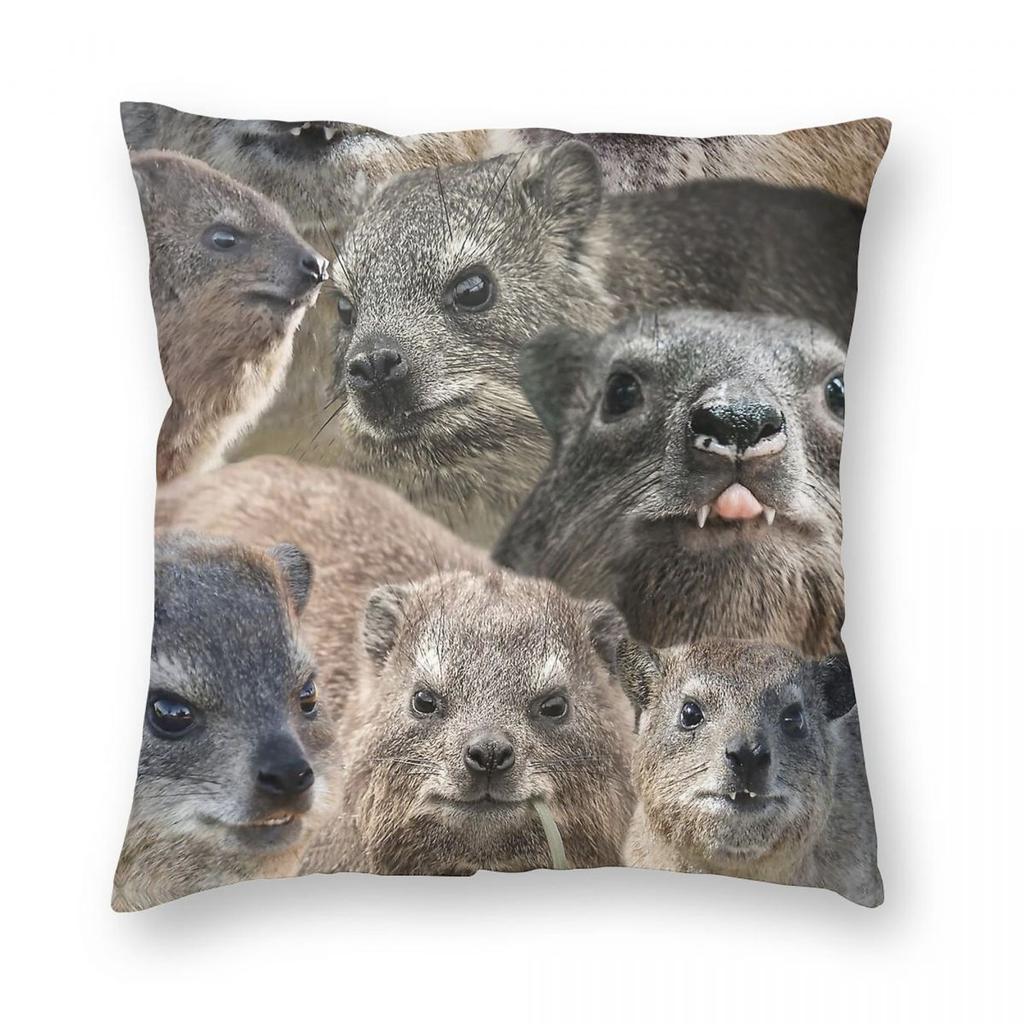 A Lot Of Rock Hyrax Here Square Pillowcase Polyester Linen Velvet Pattern Zip Decor Home Cushion Cover