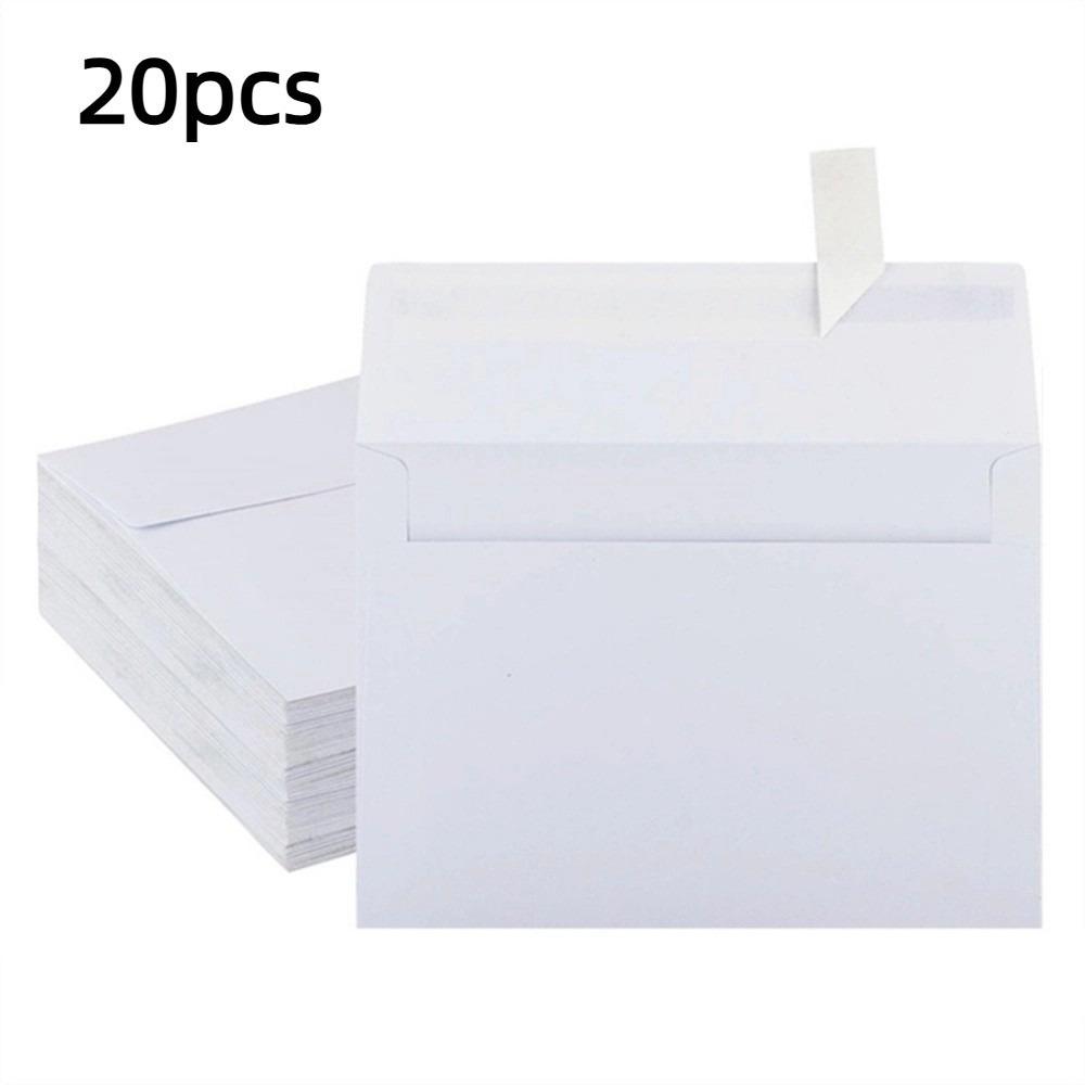 20pcs Blank Kraft Envelopes Sealing Pe Greeting Card Vintage Kraft Paper Postcard  Gift Packaging