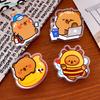 4Pcs Cute Capybara Double-Sided Memo Clip Acrylic Memo Holder Test Paper Clip Tidy Up Document Clip School Supplies