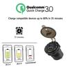 USB-C 48W Car Charger Socket 12/24V QC3.0 & PD Outlet Fast Charging with Voltmeter ON/OFF Power Switch for Car Boat Motorcycle