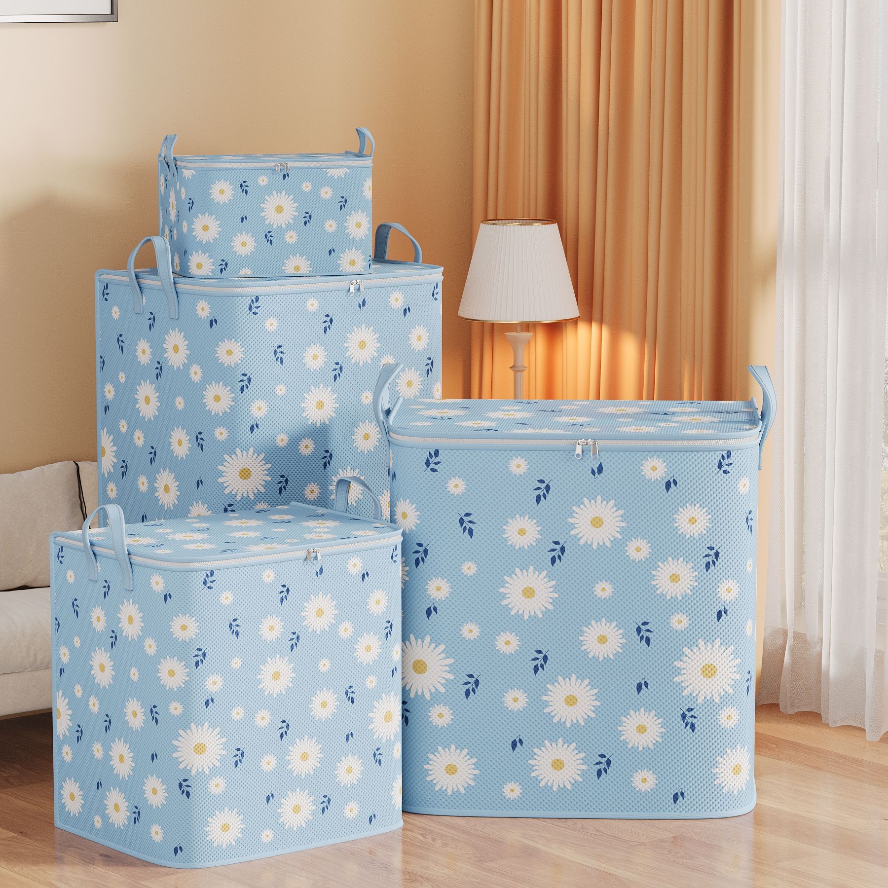 Новые сумки для хранения одежды большой емкости органайзеры для шкафов контейнеры для хранения складные контейнеры для игрушек пыленепроницаемая сумка для переезда 1PC 80L синий 617₽