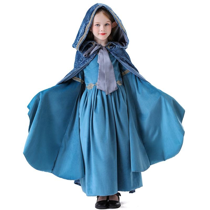 Halloween Children's Lord of the Rings Elf Children's Elf Princess Dress Medieval Court Dress Performance Costume