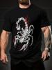 Summer Casual Outdoor Sports Short-sleeve T-shirt with Flame Scorpion Print, Suitable for Outdoor Sports and Home Leisure