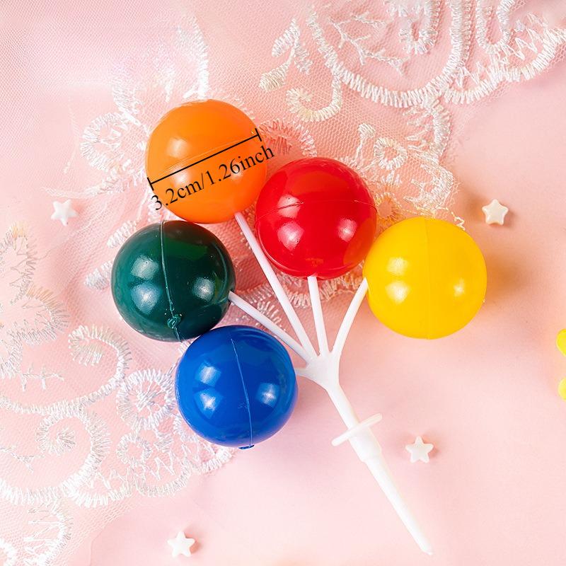 1PC Three-dimensional Colorful Balloon Cake Decorating Inserts Plastic Balloon Decorations Baking Accessories Party Supplies