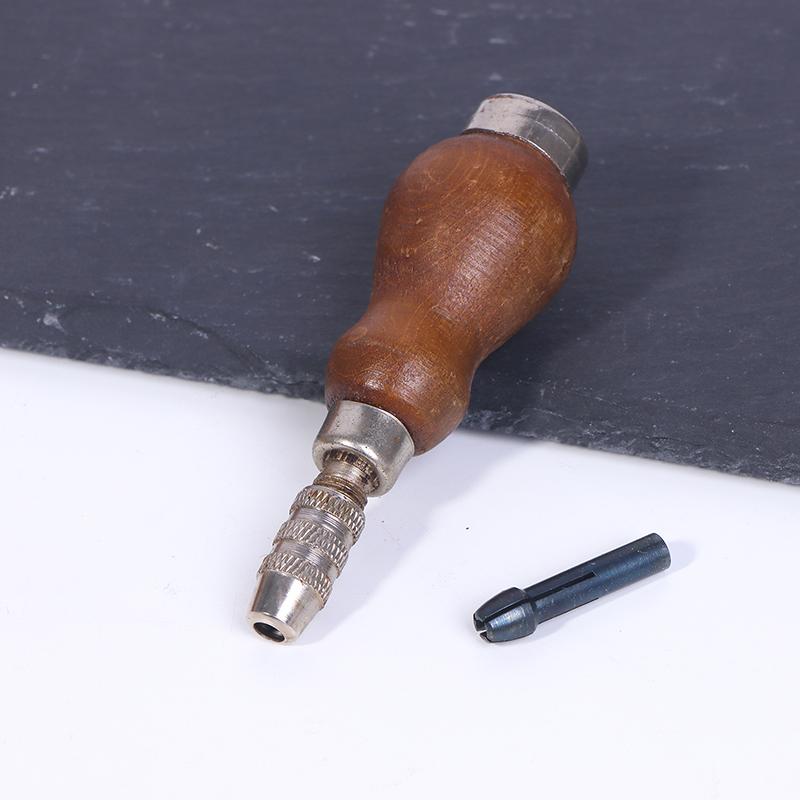 Jewelry Craft Handle Pin Vise Vice Wooden Handle With Chuck Wrapping Drill Tool