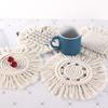 2026 Cotton Woven Coaster, Thickened Fringed Thermal Insulation Mat, Tabletop Placemat, Round Coaster