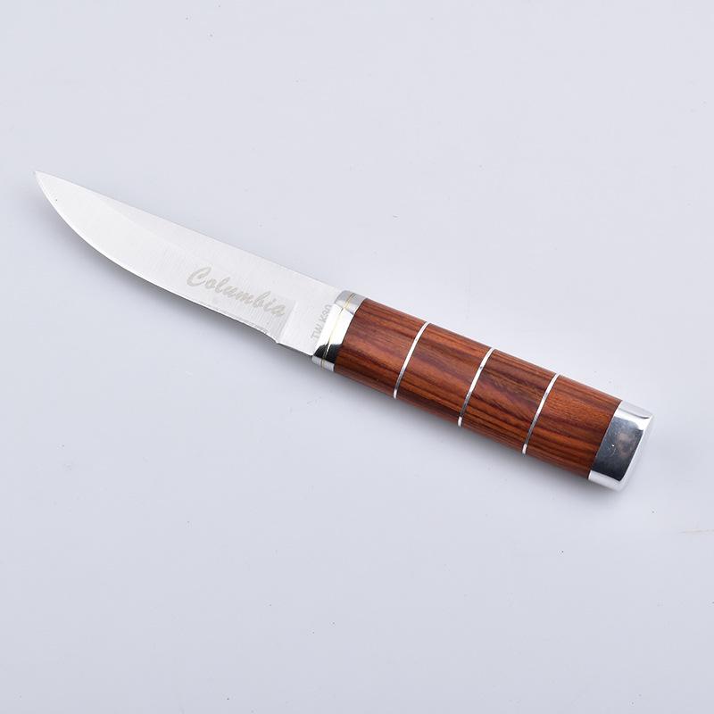 Mirror Light with A Wooden Handle, A Small Straight Knife, A Household Sharp Knife for Fruits, A Fishing Small Straight Knife