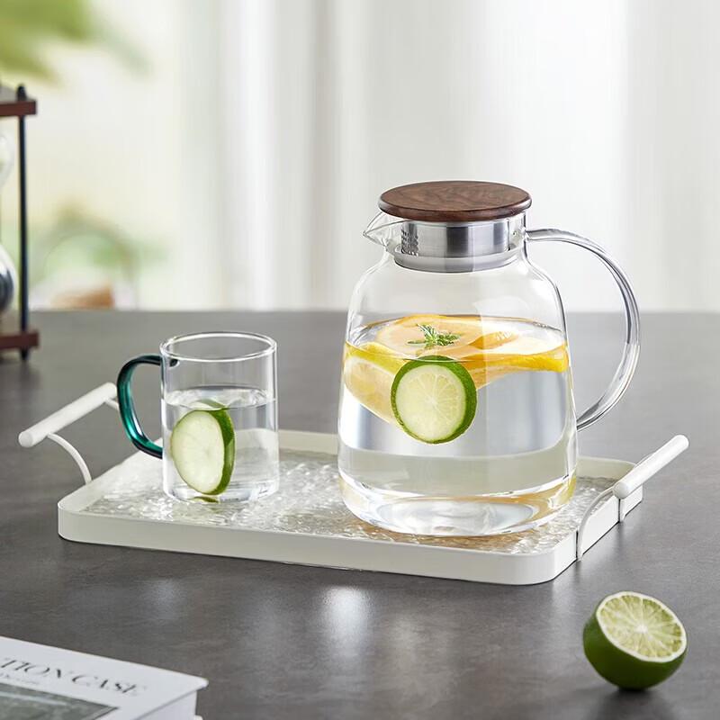 YIHUTEA Rounded Corner Glass Pitcher