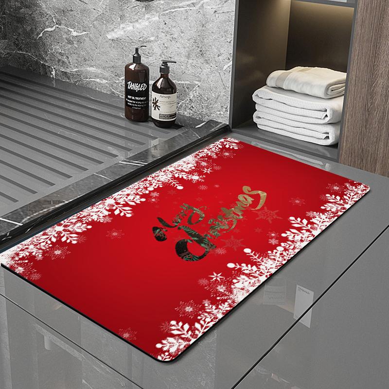 SANFAN Customizable Christmas Multipurpose Floor Mat Doorway Bath Mat Kitchen Mat