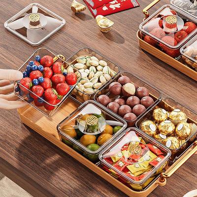 Pabei Holzmaserung Stil 6-Fächer Snackbox mit Deckel