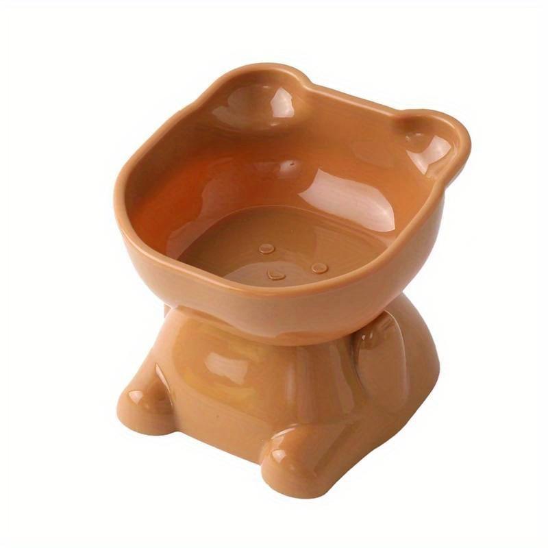 Pet Cat Dog Food Bowl 15 Degrees Raised Non Slip Puppy Base Thicken Cat Food Drinking Water Feeder Tilt Safeguard Neck Pet Bowl
