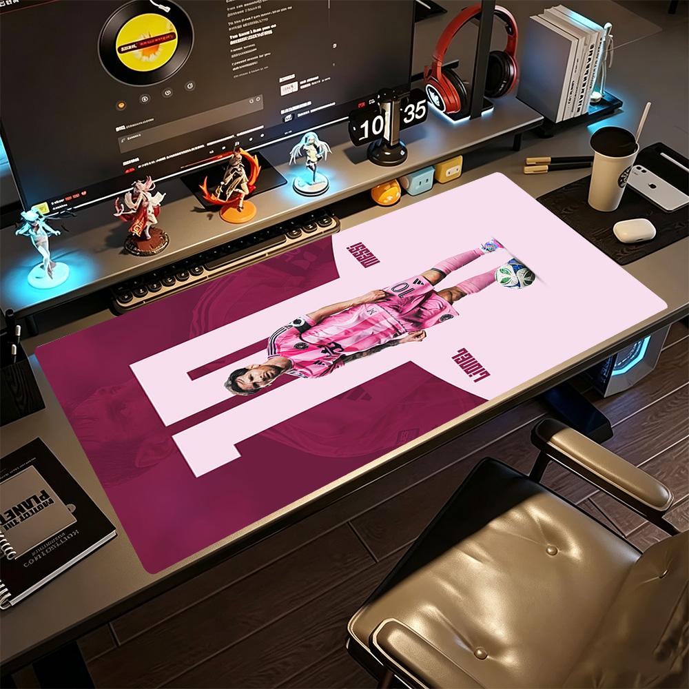 Football Messi Large Mouse Pad Office Mouse Mats Computer Desk Keyboard Mat Non-Slip Rubber Bottom Computer Decor Item Office Use
