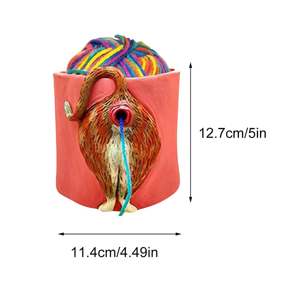 With Handmade Holes Woolen Knitting Storage Basket Wooden Yarn Bowl Wool Holder Organizer Knitting Crochet Weaving Tools