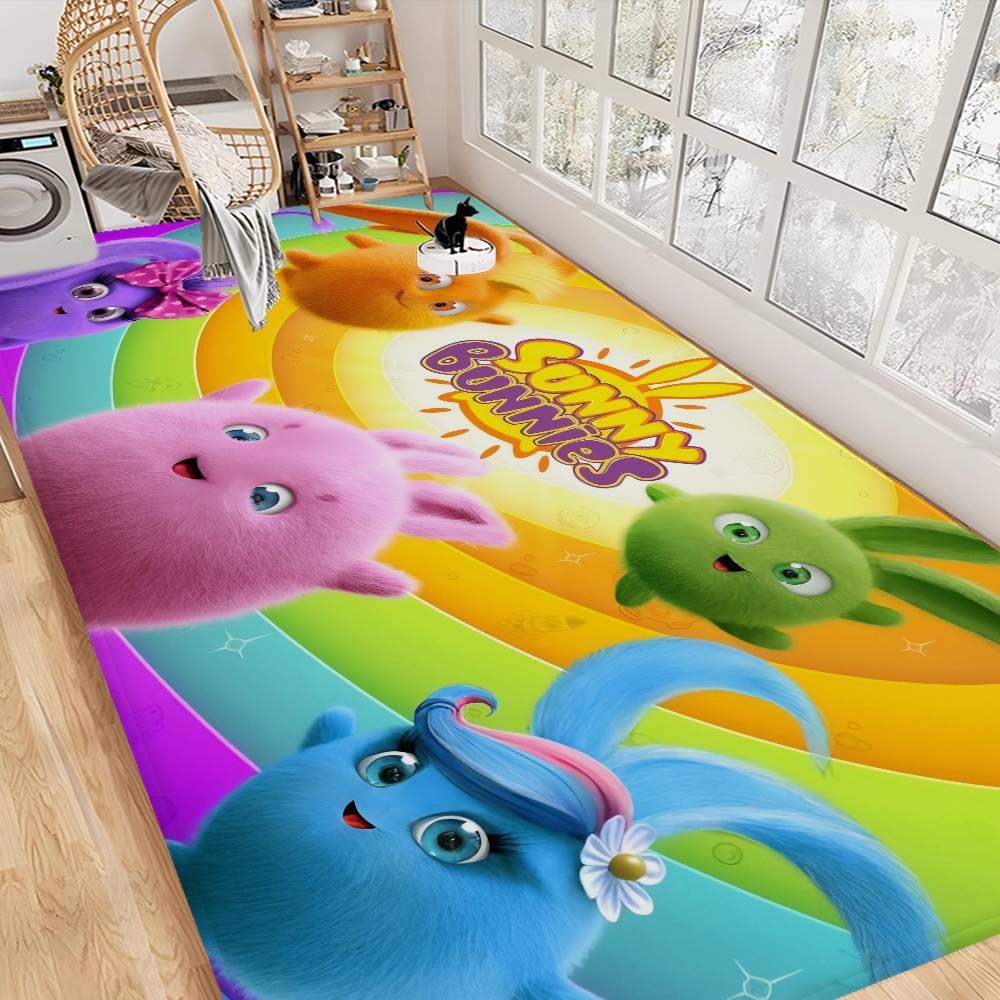 Sunny B-bunnies Floor Mat Non-Slip Laundry Room Mat Laundry Decor Balcony Child Living Room Bedside Mats