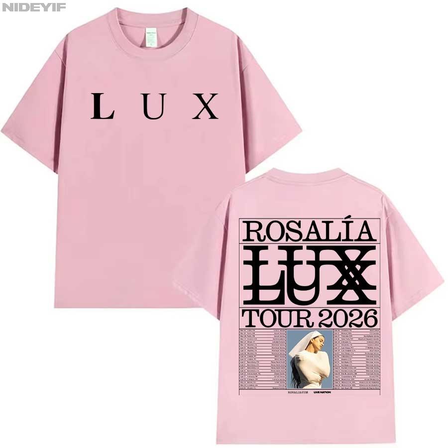

ROSALÍA 2026 ТУР Люкс Альбом ROSALIA Футболка для Чоловіків Жінок Хіп-Хоп Вуличний Стиль Оверсайз Топи 100% Бавовна Футболка L