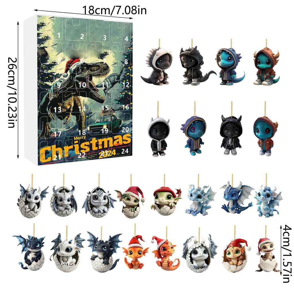 Christmas Countdown Dragon Acrylic Mini Ornament Gift For Holiday Decor