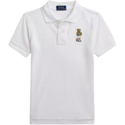 Polo T-Shirt SS24 Bären Buchstabenstickerei Slim Fit Kurzarm Polo Kinder Oberteile Weiß 323853788-015