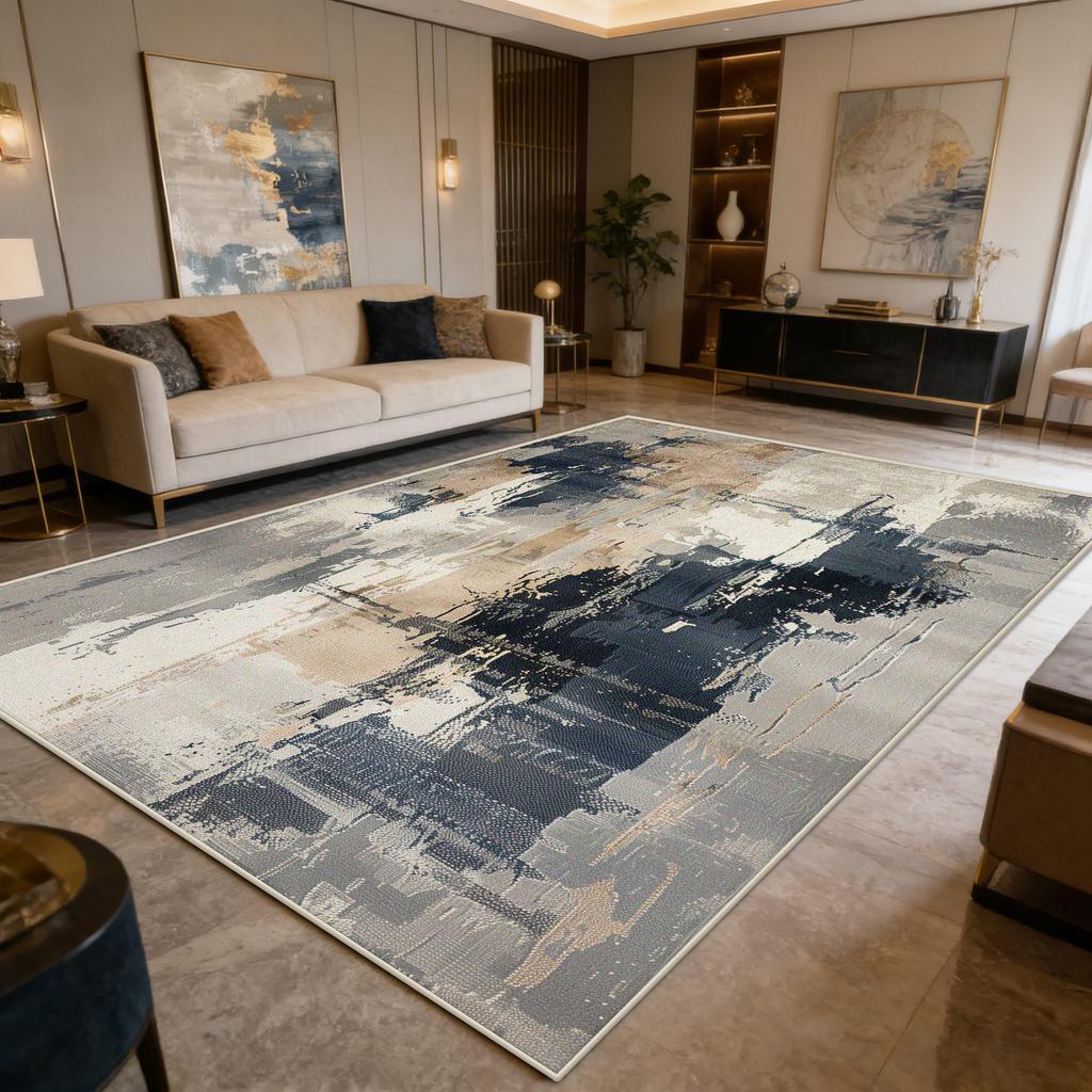 Nordic Abstract Large Area Carpet for Living Room Home Sofa Area Non-slip Washable Rug Decoration Bedroom Bedside Floor Mats