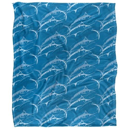 JQ Licensing Marlin Silky Mosaic Fish Supersoft Blanket