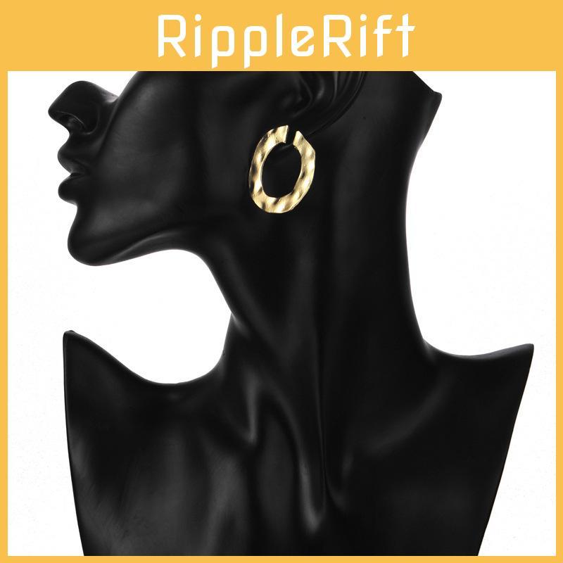 Popular Alloy Womens Round Hoop Earrings With Geometric Elements Gold Silver And