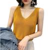 Summer Ice Silk V-Neck Backless Sleeveless Knit Top